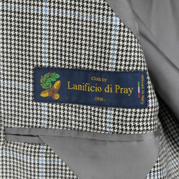 Brooks Brothers Blazer Mens 43R Black White Houndstooth Check Wool Silk - Picture 14 of 16